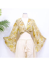 Load image into Gallery viewer, Silk Bell Sleeve Wrap Top