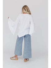 Load image into Gallery viewer, Bell Sleeve Baseball Tee - White