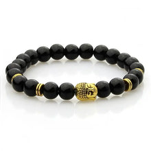 Load image into Gallery viewer, Black Agate Buddha Bracelet