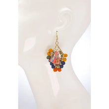 Load image into Gallery viewer, Handmade Fabric Wrapped Beaded Earrings