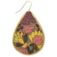Load image into Gallery viewer, Embroidered Teardrop Earrings