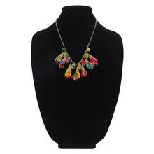 Load image into Gallery viewer, Multi Tassel Necklace with Bead Accents