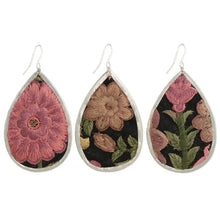 Load image into Gallery viewer, Embroidered Teardrop Earrings