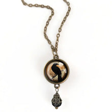 Load image into Gallery viewer, Raven on Orange Moon Necklace