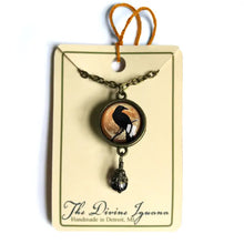 Load image into Gallery viewer, Raven on Orange Moon Necklace