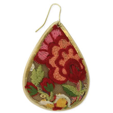 Load image into Gallery viewer, Embroidered Teardrop Earrings