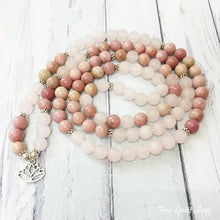 Load image into Gallery viewer, Rose Quartz & Rhodonite Bead Mala Bracelet