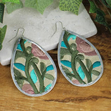 Load image into Gallery viewer, Embroidered Teardrop Earrings