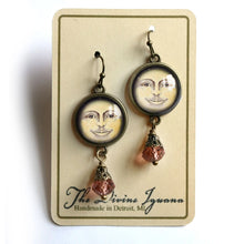 Load image into Gallery viewer, Victorian Man in the Moon Earrings