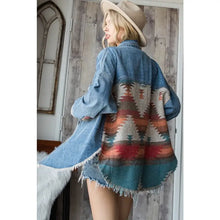 Load image into Gallery viewer, Vintage Pattern Denim Jacket