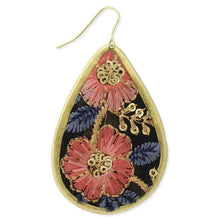 Load image into Gallery viewer, Embroidered Teardrop Earrings
