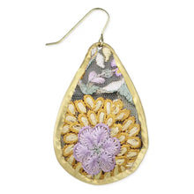 Load image into Gallery viewer, Embroidered Teardrop Earrings