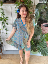 Load image into Gallery viewer, Silk Short Wrap Kimono Dress