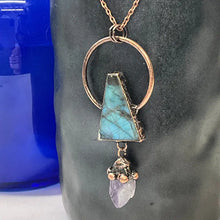 Load image into Gallery viewer, Trinity Labradorite and Amethyst Necklace