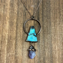 Load image into Gallery viewer, Trinity Labradorite and Amethyst Necklace