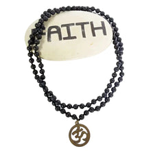 Load image into Gallery viewer, Lava Bead Mala with Om Pendant