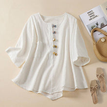 Load image into Gallery viewer, Vintage Slim Fit Short Sleeve Irregular Button-Up Shirt