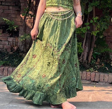 Load image into Gallery viewer, Pari Vintage Vibe Green Skirt