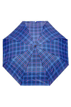 Load image into Gallery viewer, Blue Plaid Manual 8-panel 3-fold Compact Umbrella