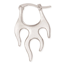 Load image into Gallery viewer, Hot Rod Silver Flames Hoop Earrings