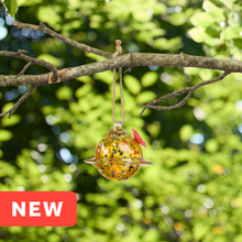 Load image into Gallery viewer, Yellow Planet Art Glass Hummingbird Feeder