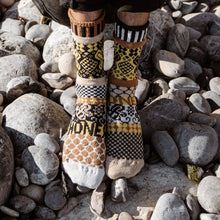 Load image into Gallery viewer, Honey Bee Crew Socks| USA Made Giveback Socks for Polinators