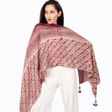 Load image into Gallery viewer, Up-Cycled Silk Sari Tassel Scarves