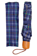 Load image into Gallery viewer, Blue Plaid Manual 8-panel 3-fold Compact Umbrella