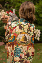 Load image into Gallery viewer, Stay Gold Opera Duster Kimono Robe w/ Rabbits Flowers &amp; Bees