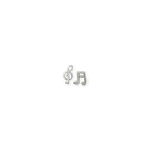 Load image into Gallery viewer, Literary Quotes Silver Music Notes Post Earrings