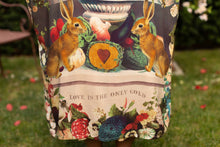 Load image into Gallery viewer, Stay Gold Opera Duster Kimono Robe w/ Rabbits Flowers &amp; Bees