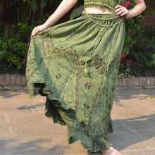 Load image into Gallery viewer, Pari Vintage Vibe Green Skirt