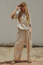Load image into Gallery viewer, Washed Denim Utility Wide Leg Pants With Cargo Pockets