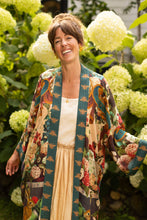Load image into Gallery viewer, Stay Gold Opera Duster Kimono Robe w/ Rabbits Flowers &amp; Bees