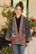 Load image into Gallery viewer, Flight of Fancy Fleece Cottage Cardigan Jacket w/Hummingbird