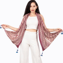 Load image into Gallery viewer, Up-Cycled Silk Sari Tassel Scarves