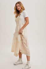 Load image into Gallery viewer, LACE EMBROIDERED TULLE BIB MAXI DRESS WITH LINING
