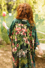 Load image into Gallery viewer, The Daydreamer Goddess Duster Kimono w/ Roses &amp; Rabbits