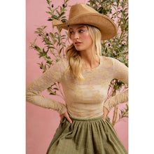 Load image into Gallery viewer, FLORAL EMBROIDERED STRETCH LACE LONG SLEEVE TOP