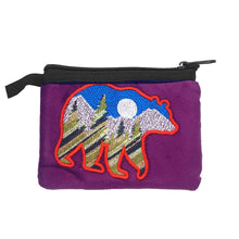 Load image into Gallery viewer, Embroidered Bear Wildlife Nature Ecuadorian Coin Purse Pouch