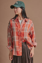 Load image into Gallery viewer, Double Gauze Plaid Oversized Button-Down Shirt