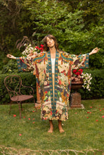 Load image into Gallery viewer, Stay Gold Opera Duster Kimono Robe w/ Rabbits Flowers &amp; Bees