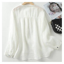 Load image into Gallery viewer, Artistic Solid Color Button-Up Shirt With Stand Collar