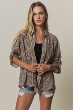 Load image into Gallery viewer, BOHO EMBROIDERED BUTTON-DOWN TOP
