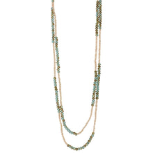 Load image into Gallery viewer, Blue Peach Bead Stretch Wrap Bracelet or Necklace