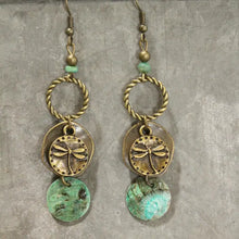 Load image into Gallery viewer, Spread Your Wings Dragonfly Dangle Earrings