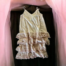 Load image into Gallery viewer, Pink Distressed Ruffle Slip Dress