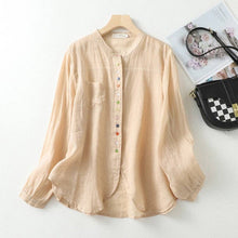 Load image into Gallery viewer, Artistic Solid Color Button-Up Shirt With Stand Collar