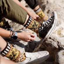 Load image into Gallery viewer, Honey Bee Crew Socks| USA Made Giveback Socks for Polinators