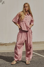 Load image into Gallery viewer, Washed Denim Utility Wide Leg Pants With Cargo Pockets